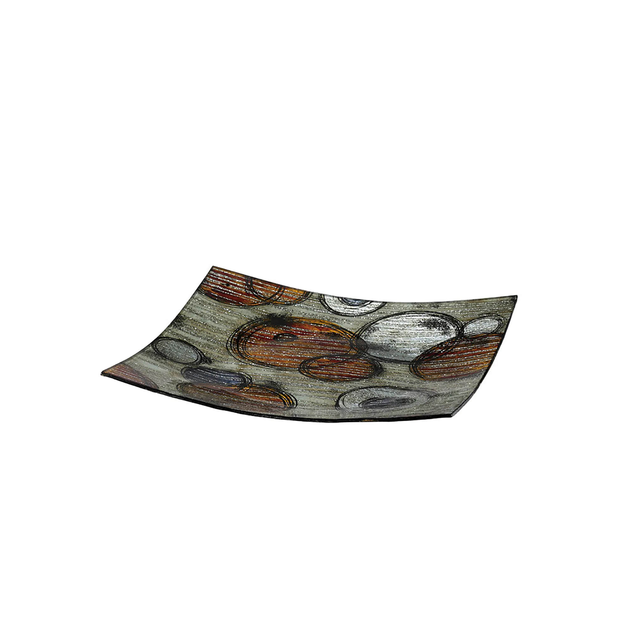 IL70361  Ambre Glass Art Platter Square